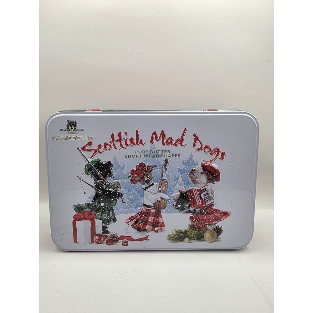 Campbells Scottish Mad Dogs Shortbread Cookie Tin Empty Christmas Collectible